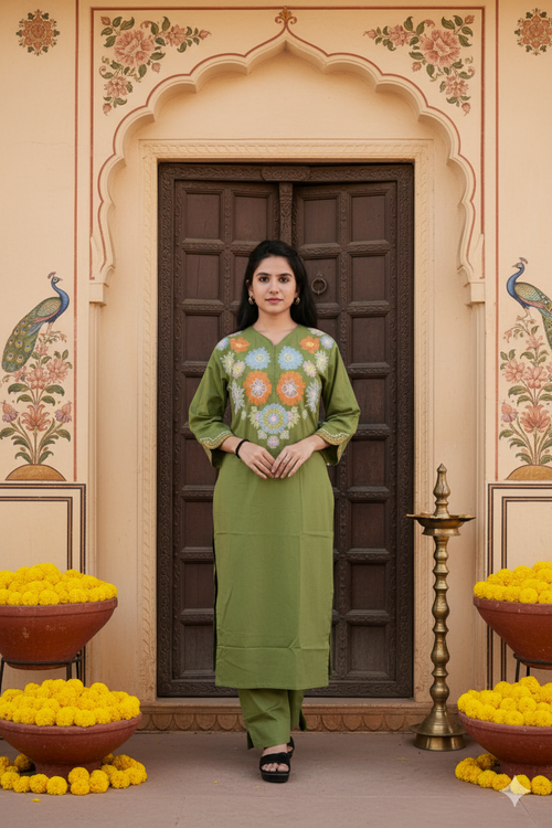 Ajrakh Elegance Kurti Set