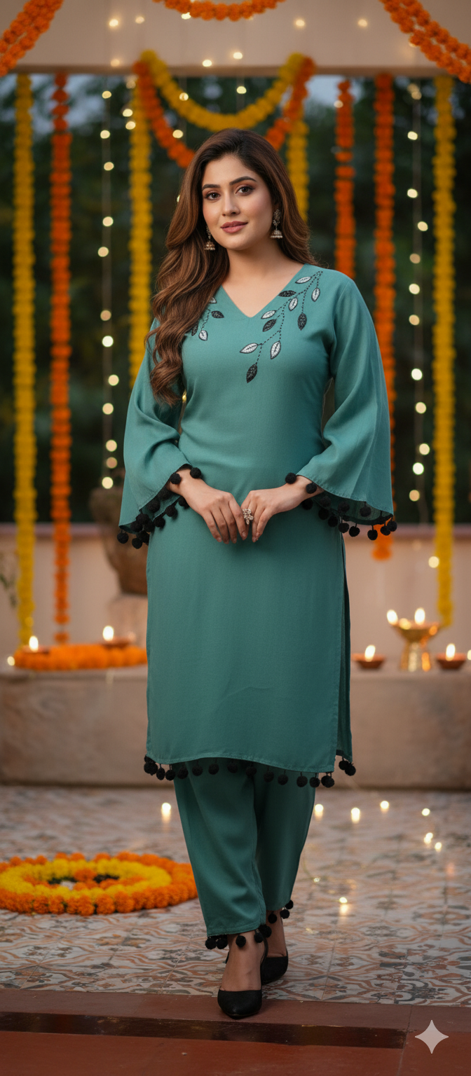 Ivory Aura Kurti Set