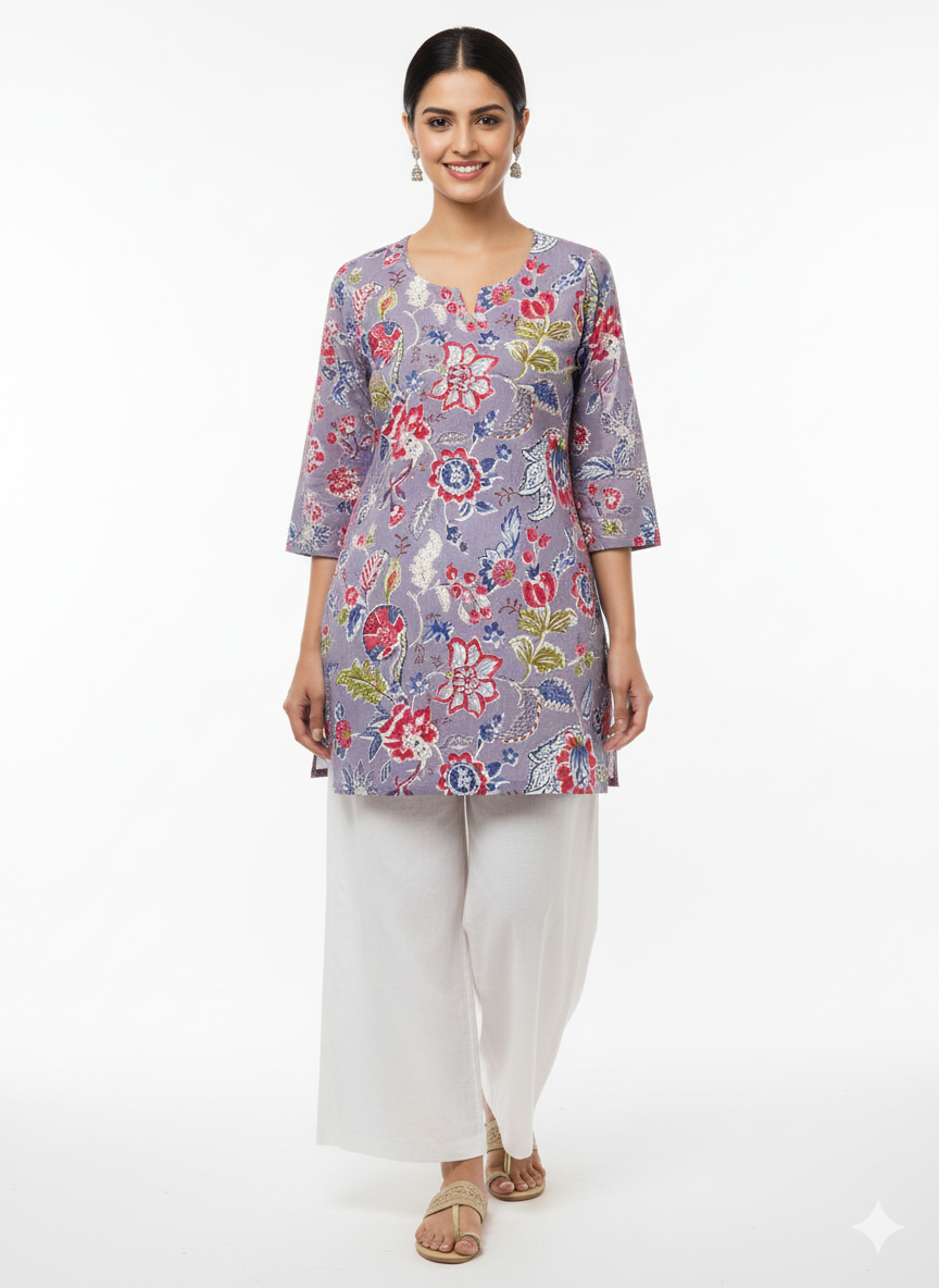 Ethnic Bagru Print Short Kurti