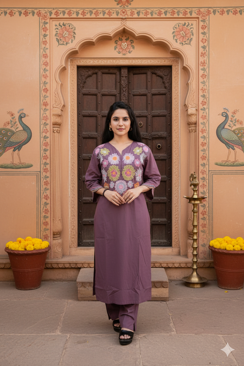 Banarasi Garden Ethnic Kurti Set